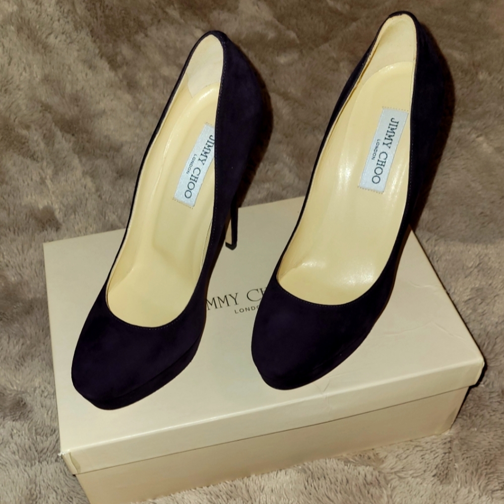 Jimmy Choo Purple Sued Pumps
